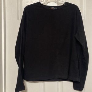 Croft & Barrow Black Long Sleeve Women’s Fleece Top - Size L - New without tags